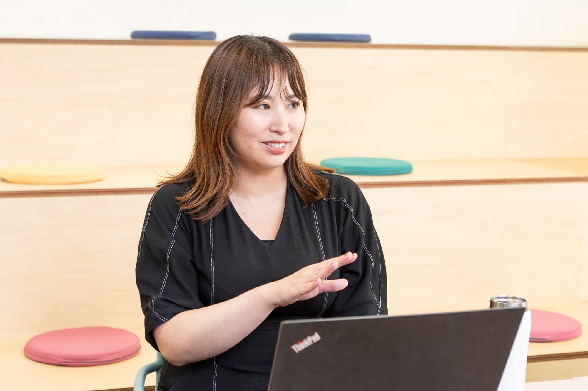 LUSH Japan's Customer Care Manager speaking during the interview
