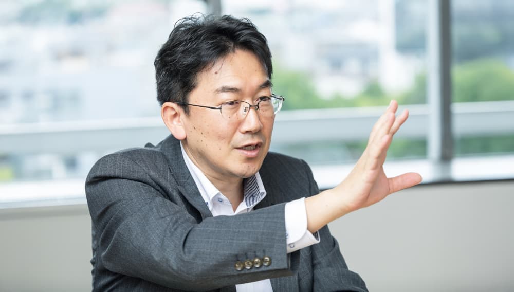 A Ashikaga Bank team member during the interview