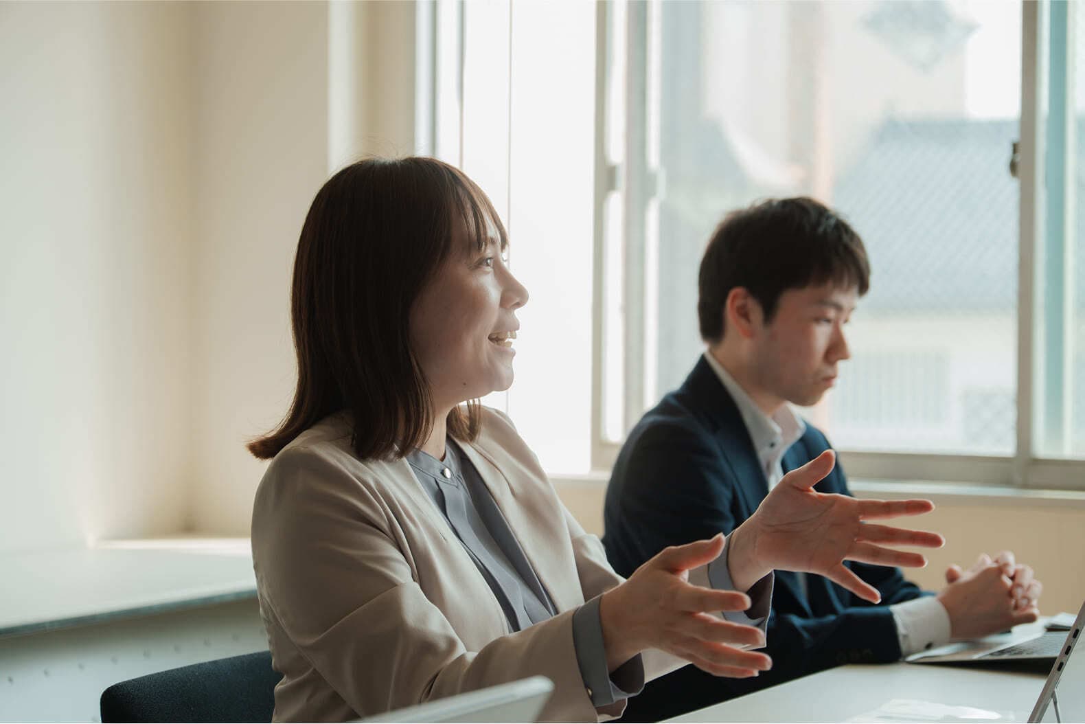A Hokuriku Bank team member during the interview