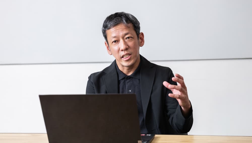 A Life Card team member during the interview