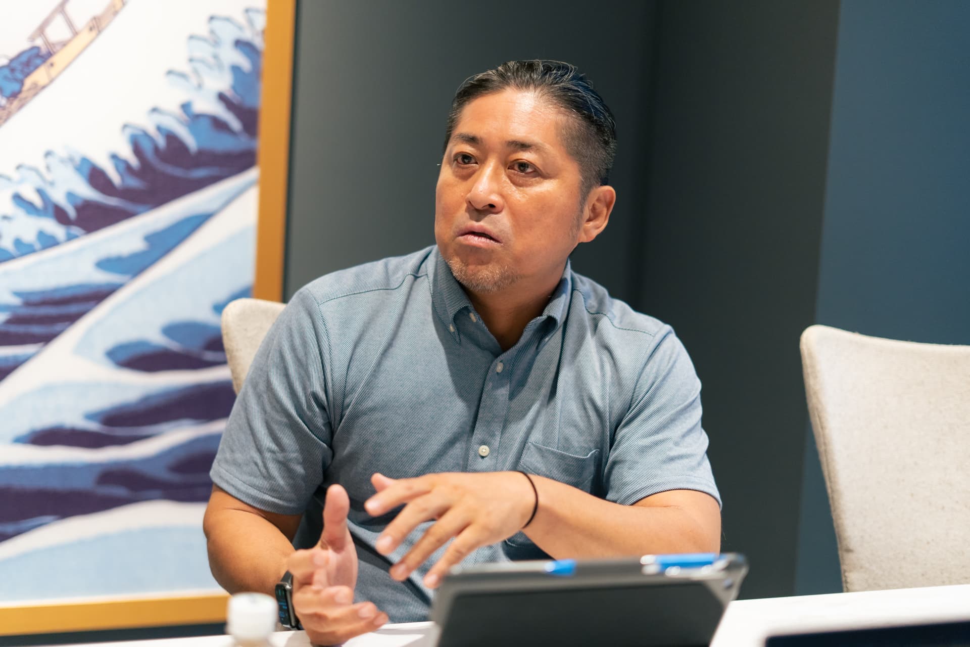A LIXIL team member during the interview