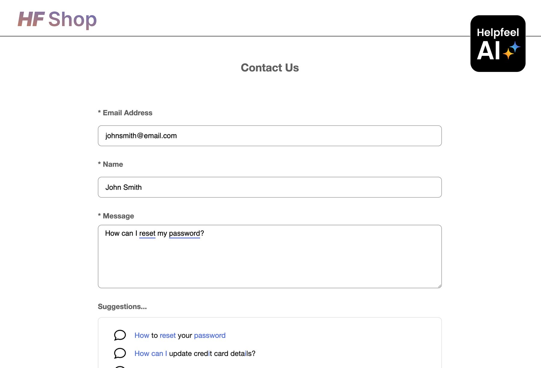 Boost self-service inside contact forms